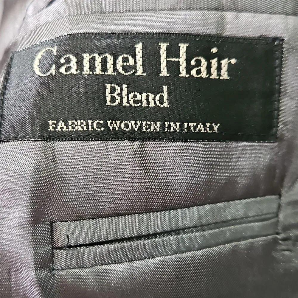 Gianfranco Ruffini Men's Camel Hair Gray Herringbone Blazer 52R